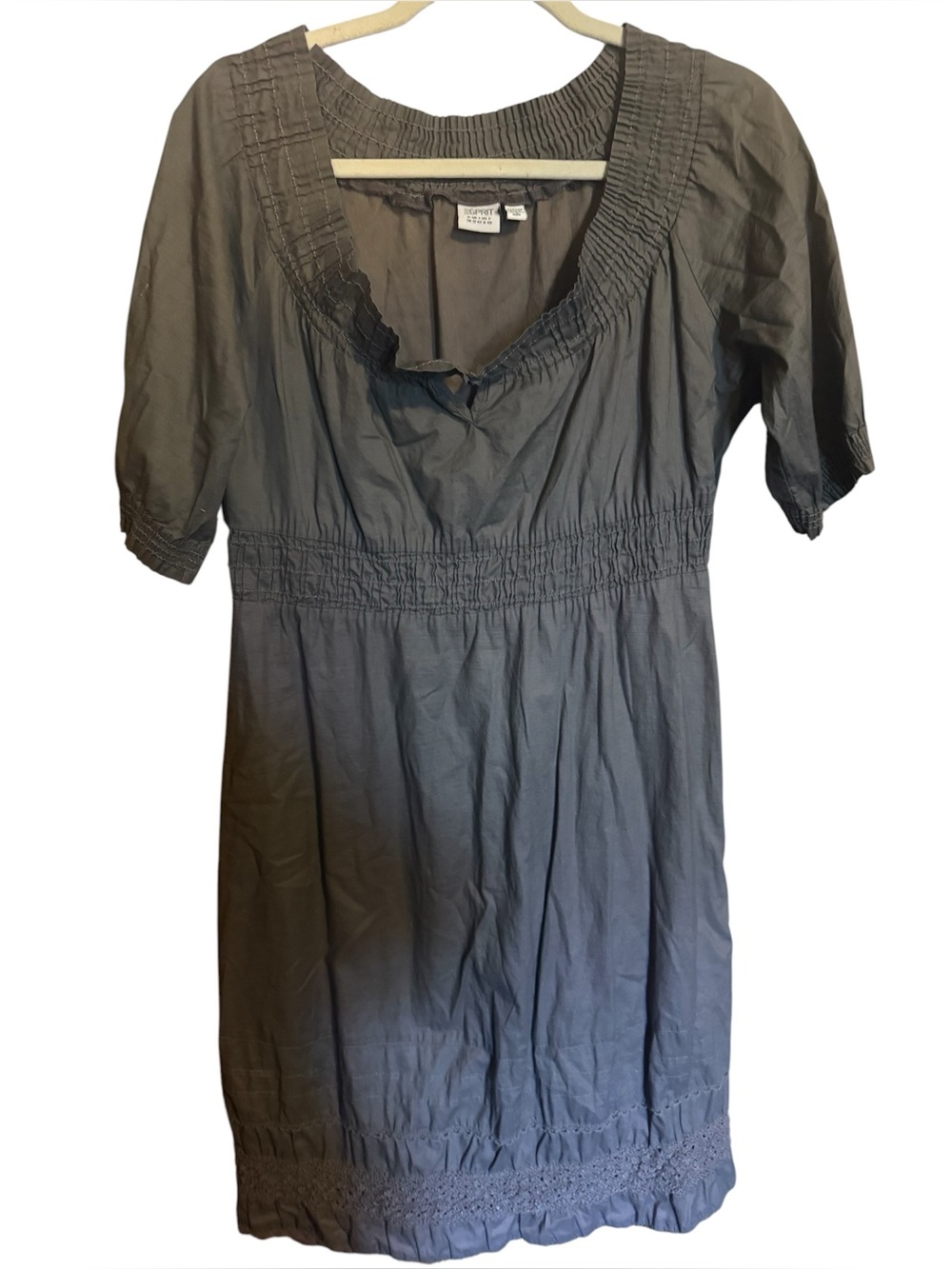 Vintage Esprit putty tan brown boho ladies Us 8 casual peasant dress medium